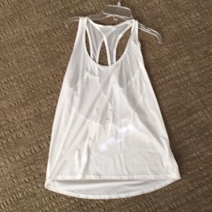 Lululemon flowy white tank with mesh back